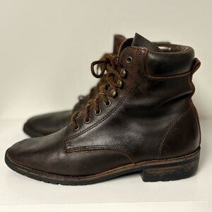 Leather Ankle Boot Lace Up Womens sz8.5 Heeled Brown by High Sierra